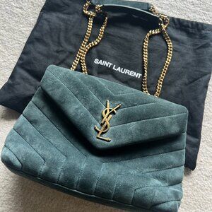 Saint Laurent Small Loulou - Suede Algae / Teal
